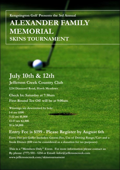 Golf Photo Postcard Product Front