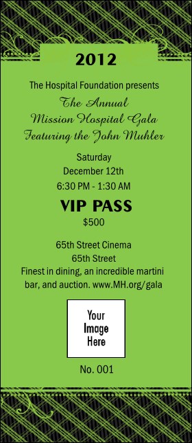 2012 Gala Plaid Green VIP Pass Product Front