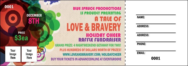 Colour Circles Raffle Ticket Product Front