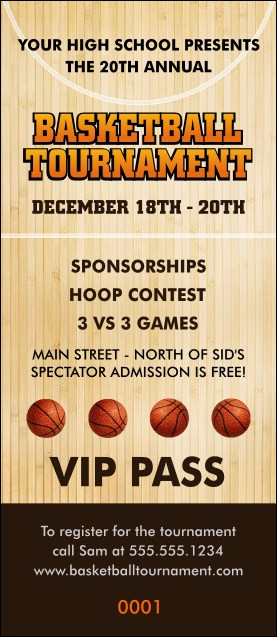 Basketball Court VIP Pass Product Front