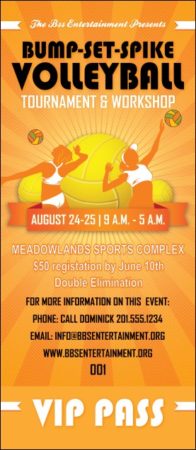 Volleyball Sun Rays VIP Pass Product Front