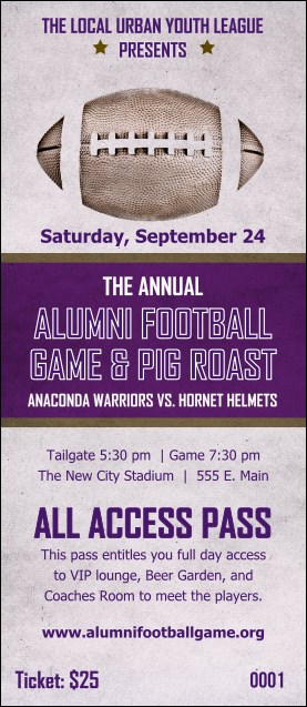 Football Purple VIP Pass Product Front
