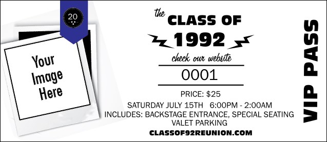 Class Reunion Mascot Blue VIP Pass Product Front