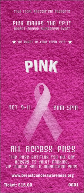 Breast Cancer Pink Ribbon VIP Pass Product Front