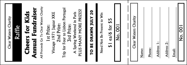 All Purpose Raffle Ticket 005 Product Front