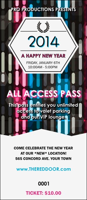 Year Neon Lights VIP Pass Product Front