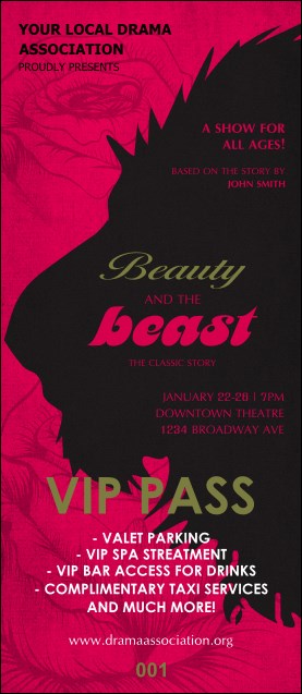 Beauty and the Beast VIP Pass Product Front
