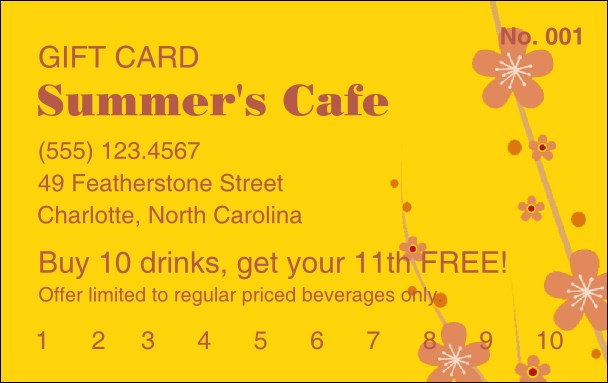 Fruit Flowers Loyalty Card Product Front