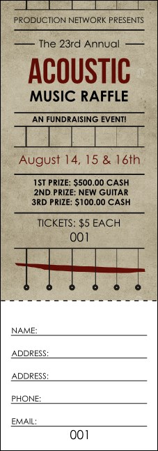 Acoustic Strings Raffle Ticket Product Front