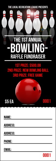 Bowling Classic Raffle Ticket Product Front