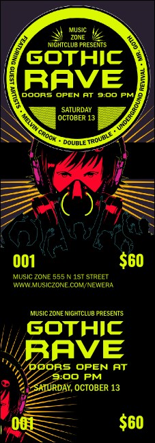 Goth Rave Event Ticket Product Front