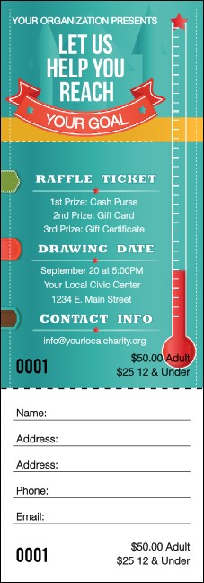 Fundraising Thermometer Raffle Ticket