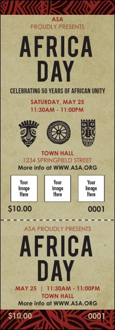 African Theme Event Ticket Product Front
