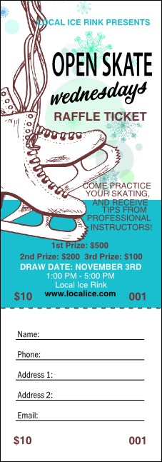 Ice Skating Raffle Ticket Product Front