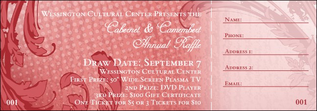 Year Classic Red Raffle Ticket Product Front