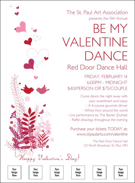 Valentine Love Birds Logo Flyer Product Front