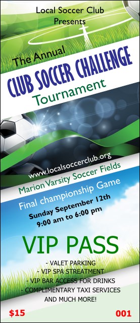 Soccer Ribbon VIP Pass Product Front