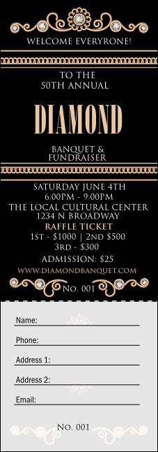 Diamonds Black Raffle Ticket Product Front