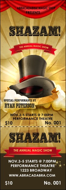 Magic Show Event Ticket Product Front