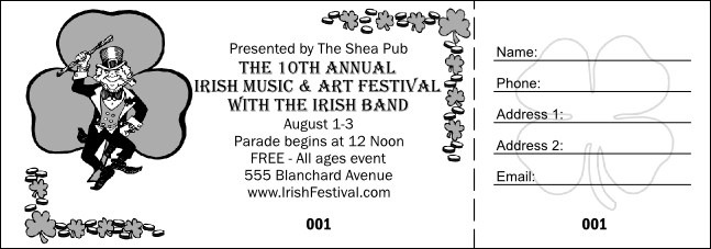 St. Patrick's Day Raffle Ticket Product Front