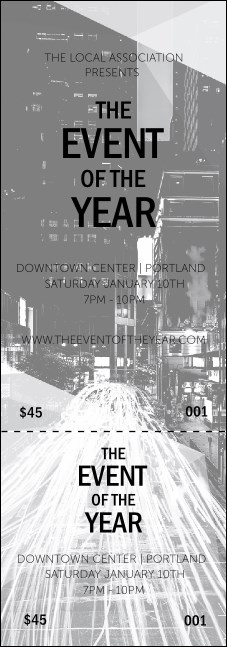 All Purpose Building and Streetlights Black and White Event Ticket Product Front