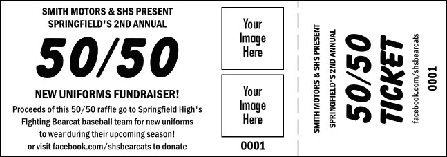 Big Logos 50/50 Raffle Ticket Product Front