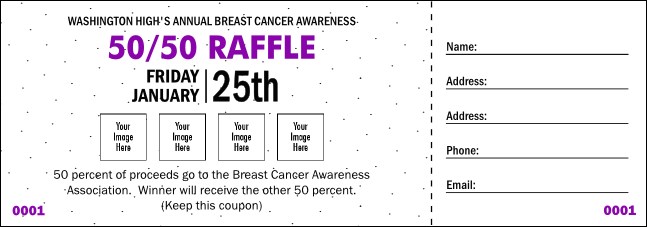 Dots Raffle Ticket Landscape (Purple) Product Front