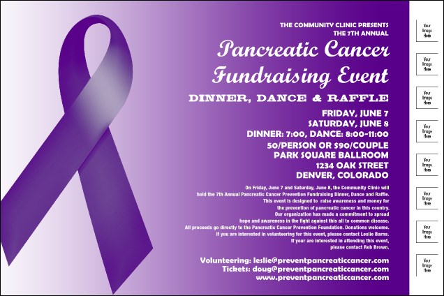 Purple Ribbon Logo Poster Product Front