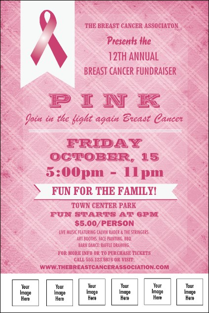 Breast Cancer Awareness Plaid Poster Product Front