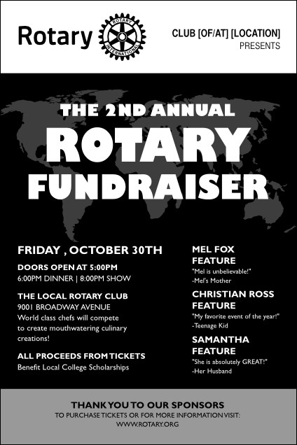 Rotary Club Black & White Poster Product Front