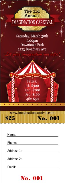 Red Tent Raffle Ticket Product Front