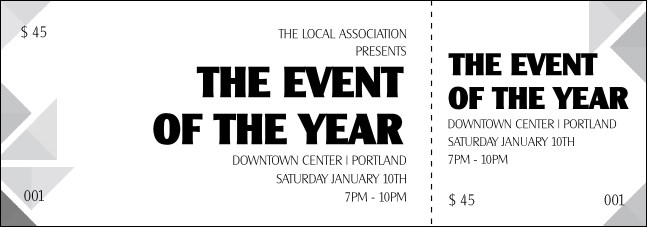 All Purpose Triangles Black and White Event Ticket Product Front