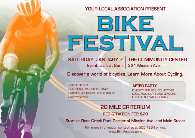 Bike Festival Postcard Product Front