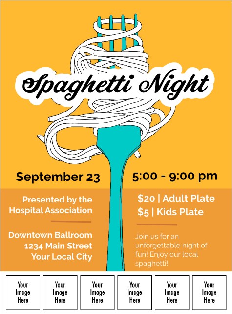 Retro Spaghetti Logo Flyer Product Front