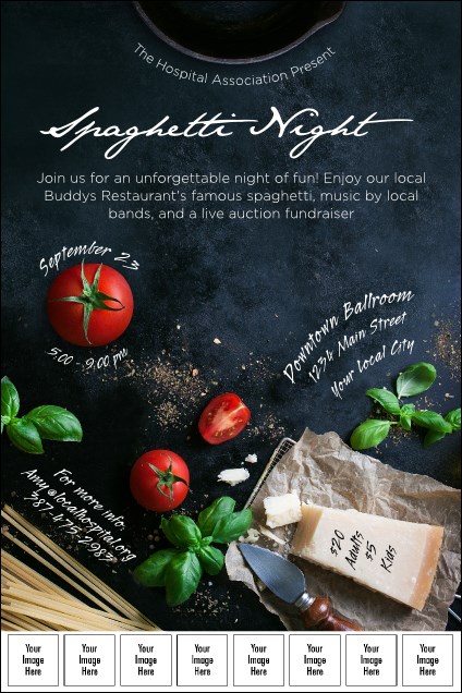 Spaghetti Ingredients Logo Poster Product Front