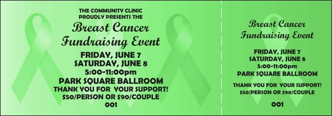 Lime Green Ribbon Event Ticket Product Front