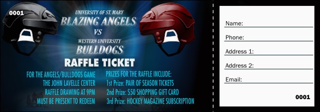 Hockey Faceoff Raffle Ticket Product Front