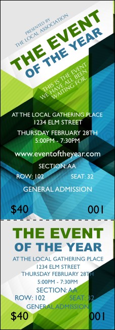 All Purpose Hex Reserved Event Ticket Product Front