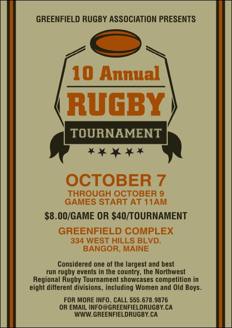 Rugby Tournament Postcard Product Front