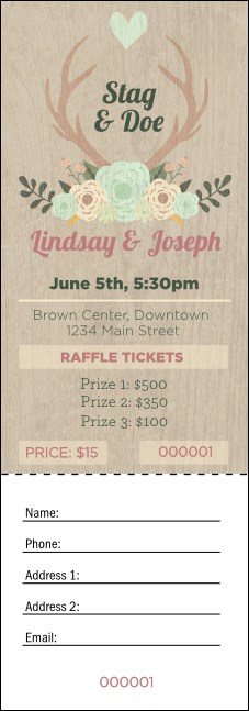 Flower Stag & Doe Raffle Ticket