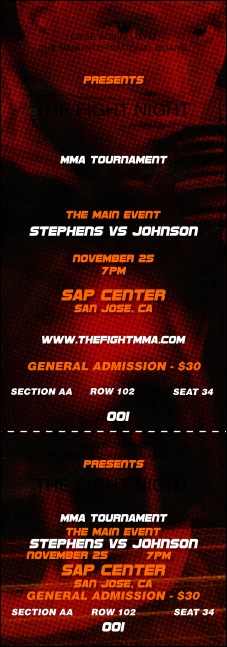MMA The Fight Night Event Reserve Ticket Product Front