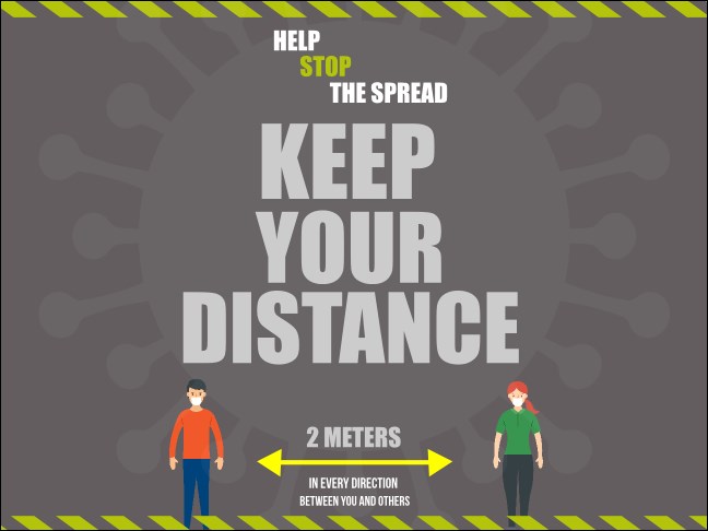 3" x 4" Keep Your Distance Economy Sticker Product Front