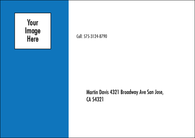 We Are Open Blue White Postcard Product Back