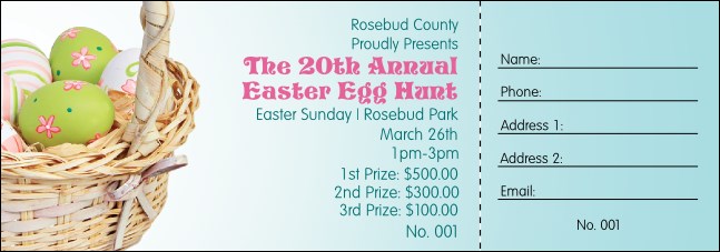 Easter Basket Raffle Ticket Product Front